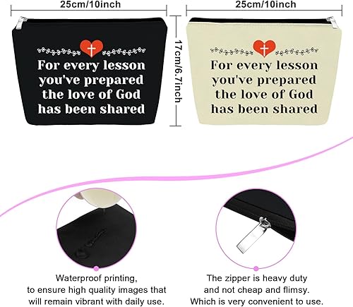 Miniatura 2 de Bolsa de maquillaje de regalo para la escuela dominical, ideas de regalos de agradecimiento para profesores, regalo cristiano para ella, regalo de