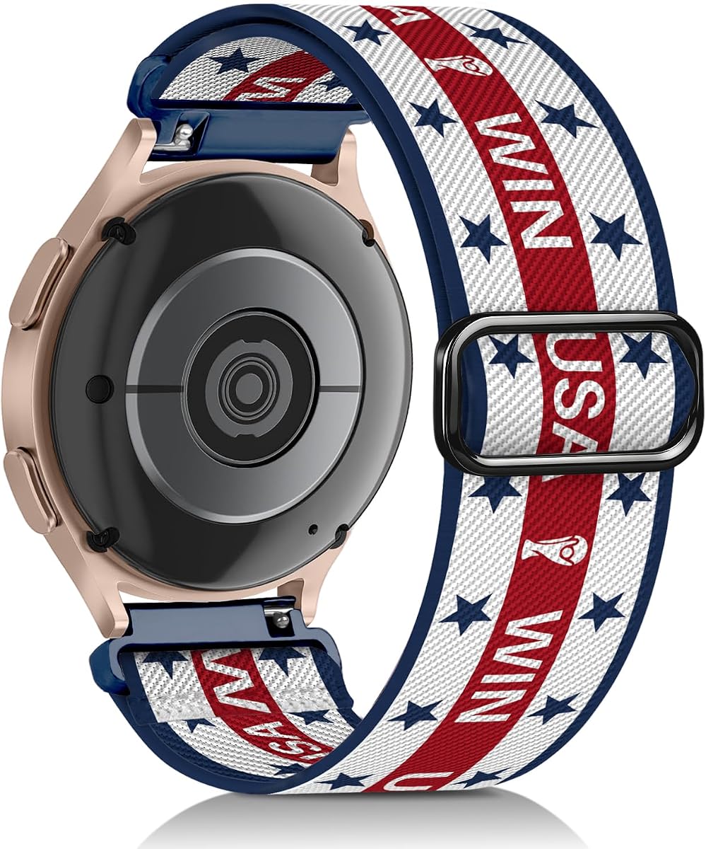 2026 World Cup Flags Stretchy Band Compatible With Samsung Galaxy Watch 7 6 5 4 FE Band 40mm 44mm/5 Pro 45mm/Active 2/Watch3 41mm/Galaxy Watch 6 4 Classic, 20mm Elastic Nylon Strap Women Men