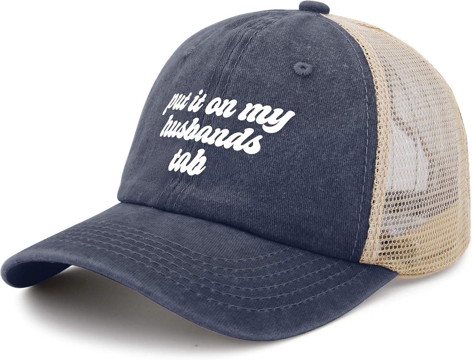 Put It On My Husbands Tab Trucker Hat Men Trendy Mesh Cap for Summer image 2