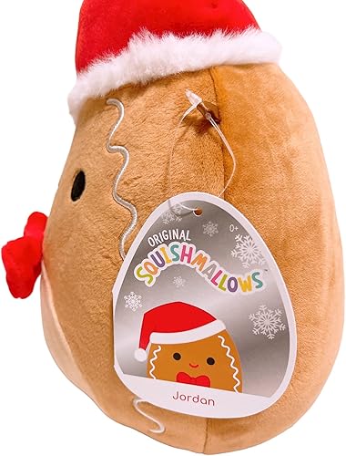 Miniatura 2 de Squishmallows Kellytoy - Muñeca de peluche de Navidad de 8 pulgadas (8 pulgadas, Jordon Gingerbread Boy), SQX21-8AST-C