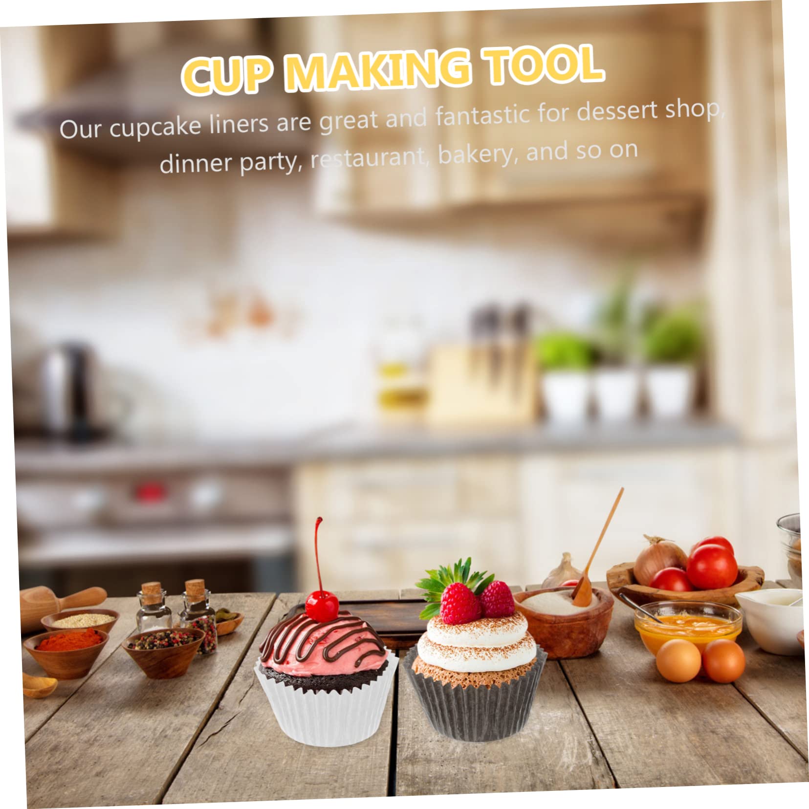 TOPBATHY 1000 Capacillos para Hornear Cupcakes, Papel Antigrasa Grueso, sin Olor, para Muffins y Dulces, Aniversarios y Baby Showers