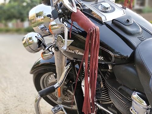 Vista 2 de Trip Machine Company Leather Motorcycle Tassels Fringes (Cherry Red)