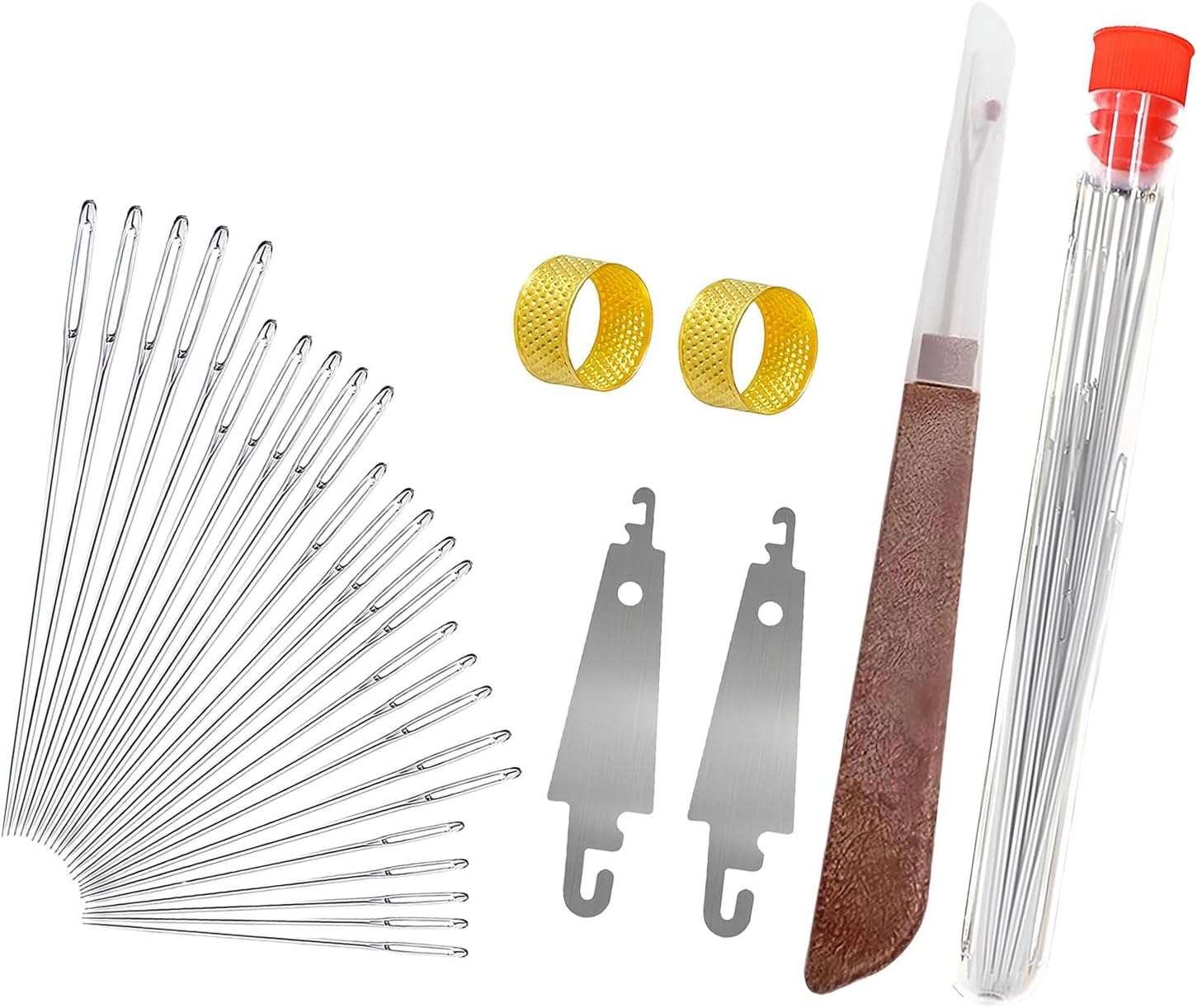Automatic Threader Sewing Tools Set 34PCS Stainless Steel Pins for Embroidery Clothing Repair Handworked Fabric Repair Crafted
