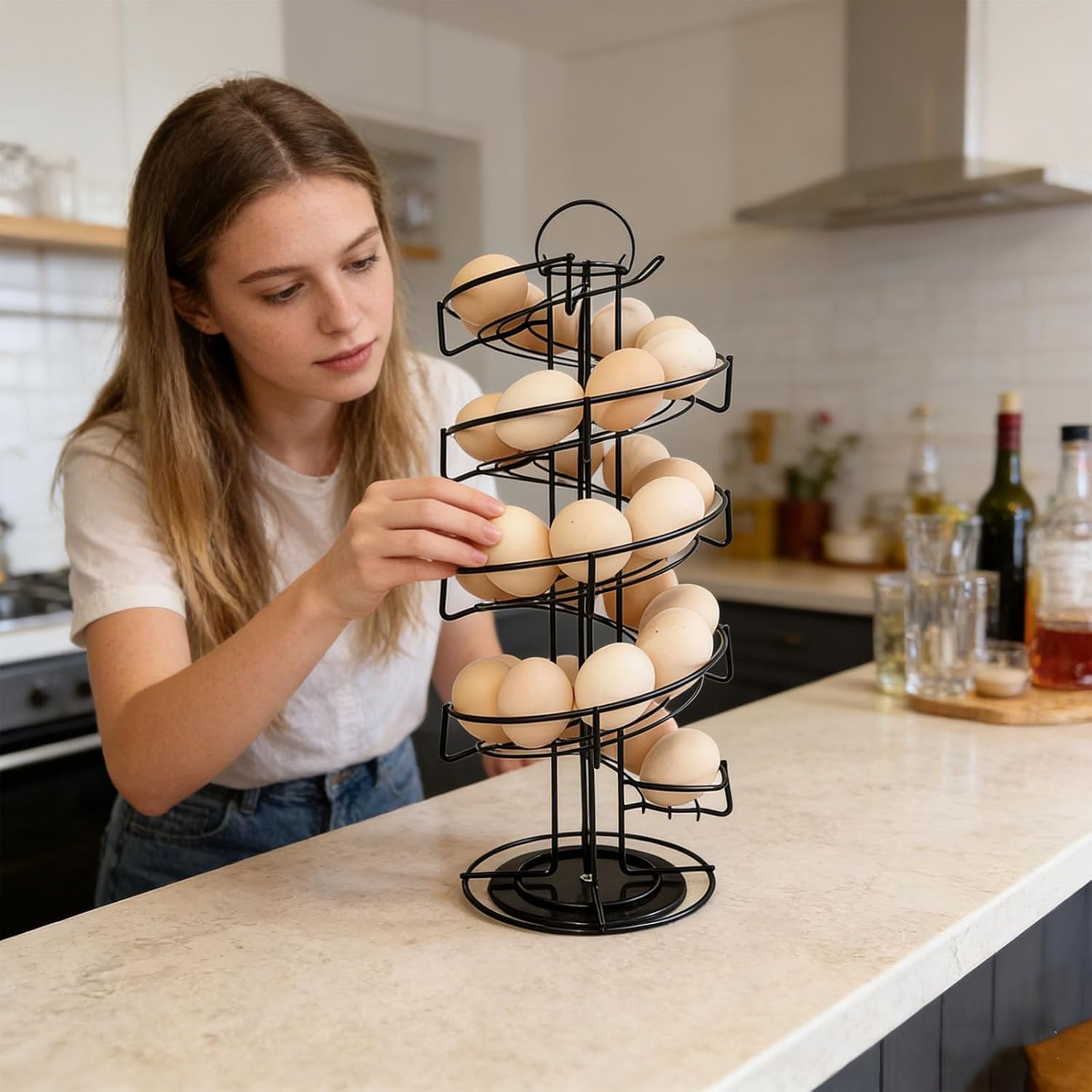 Iron Rotating Oocyte and Coffee Portion Stand for Neat Counter Multi Purpose Kitchen Rack