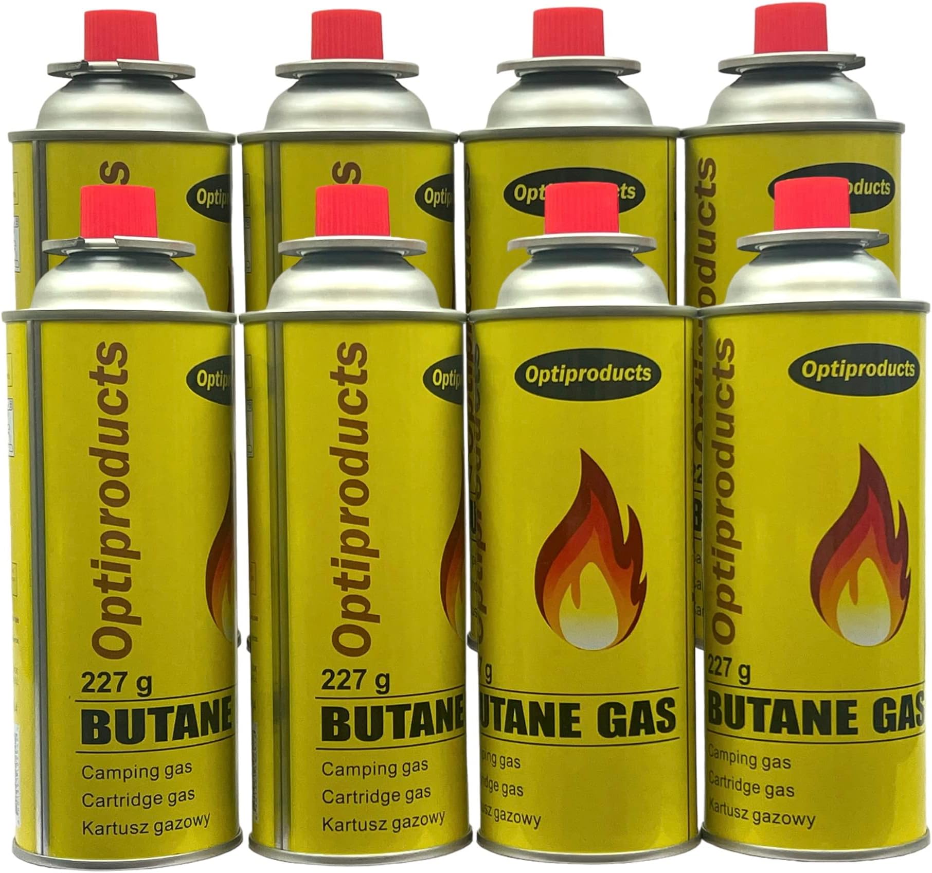 220g Butane Gas Canisters and Portable Camping Gas Cooker Stove Single Burner Butane BBQ Caravan Outdoor Party Stove comes with Carry Case (8 x Canisters only)