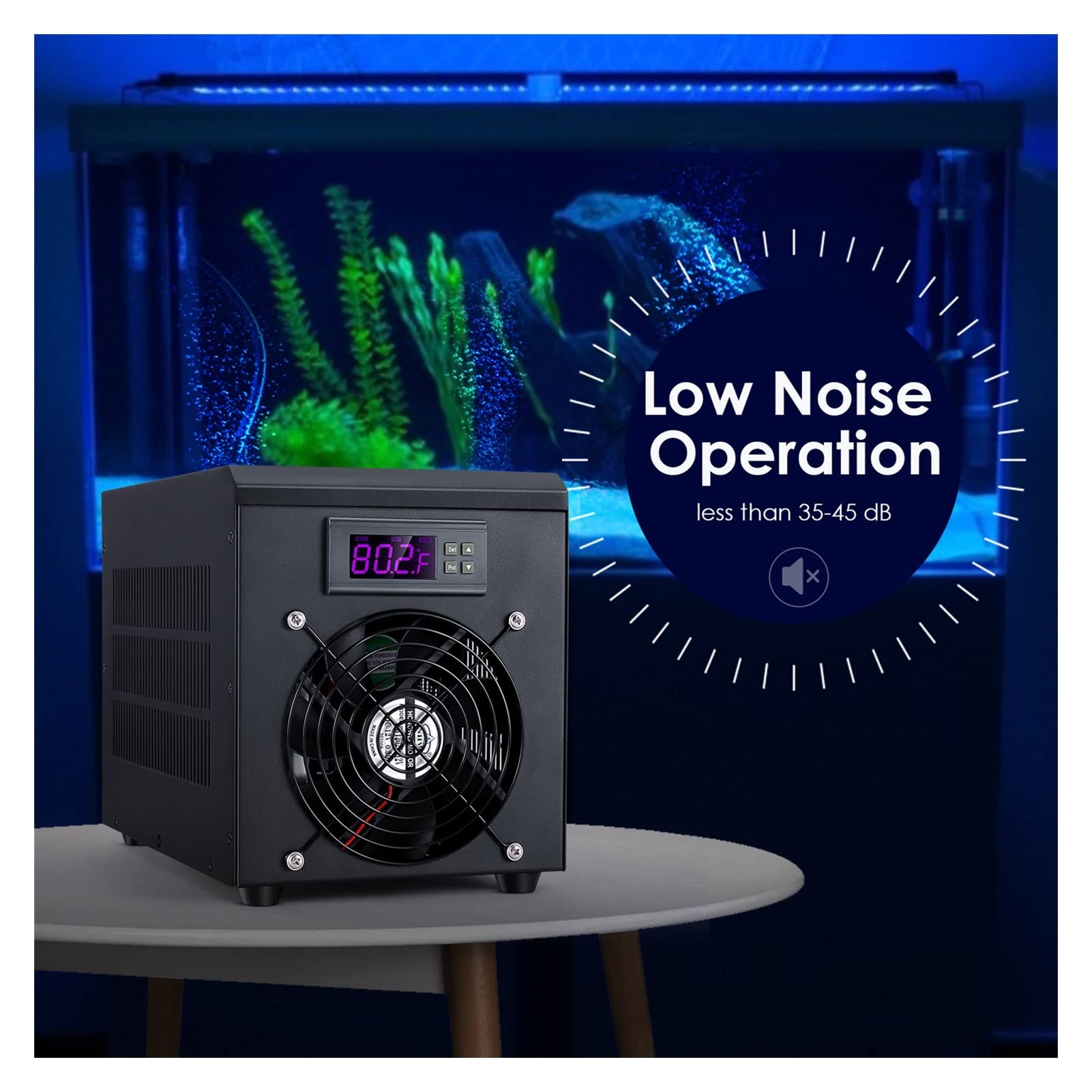 Calentador Enfriador de Tanque de Peces, Ajuste de Temperatura de 10-40 ℃, Silencio Constante para acuicultura de cría de camarones y Peces con Bomba (Chiller and Heater)