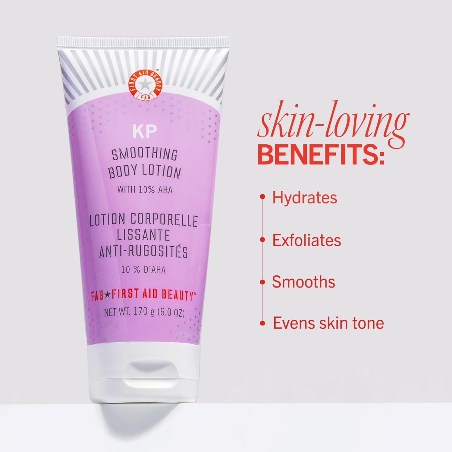 First Aid Beauty - KP Smoothing Body Lotion with 10% AHA, Chemically Exfoliates & Moisturizes with Urea, Colloidal Oatmeal & Ceramides, Deep Hydration + Helps Reduce Keratosis Pilaris Bumps, 6 oz - Image 5