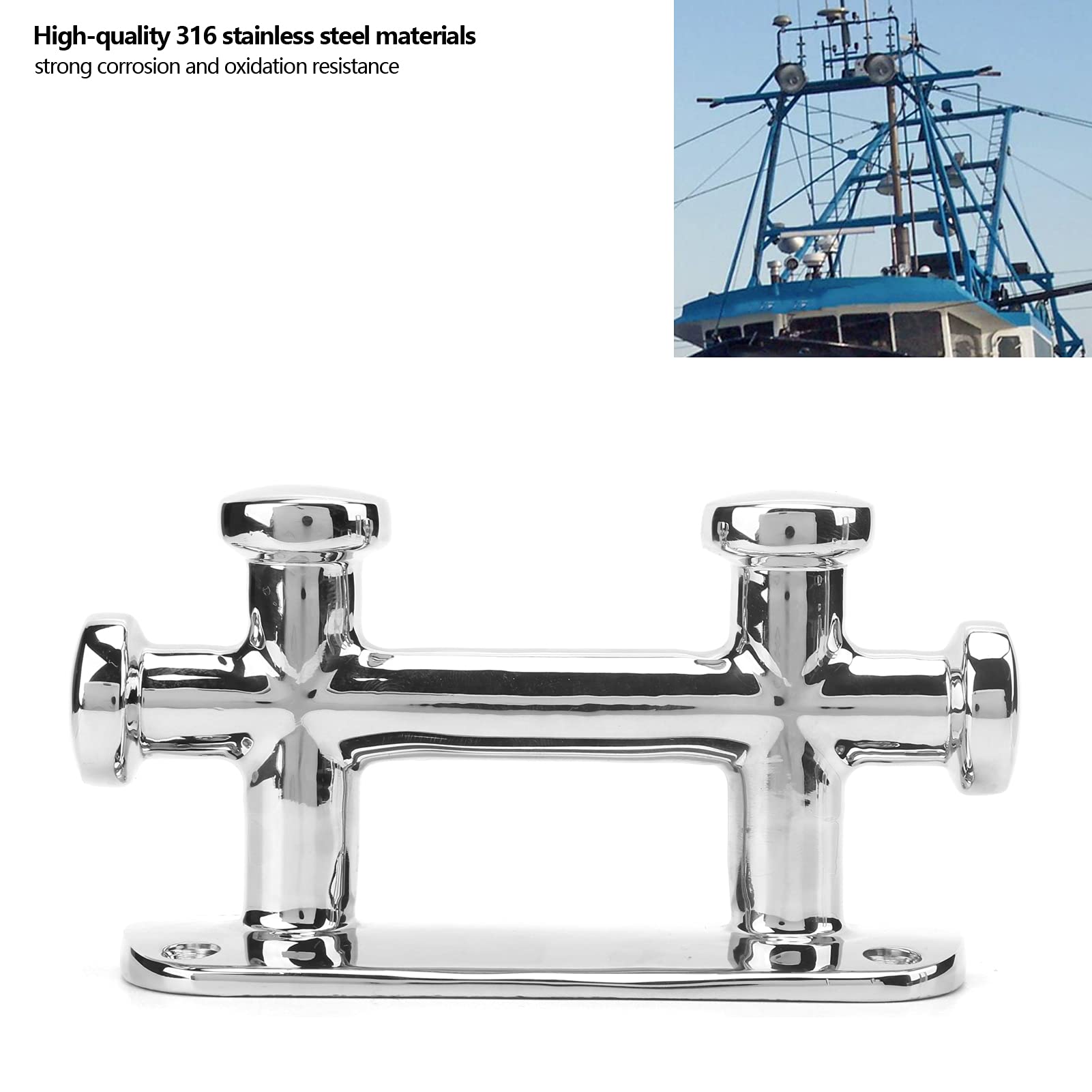 Ganci per Bitte da Ormeggio per Barche in Acciaio Inossidabile Marine Bitta a Doppia Croce Bitta per Barche per Yacht Motoscafi Dock da Pesca Corda da Ponte