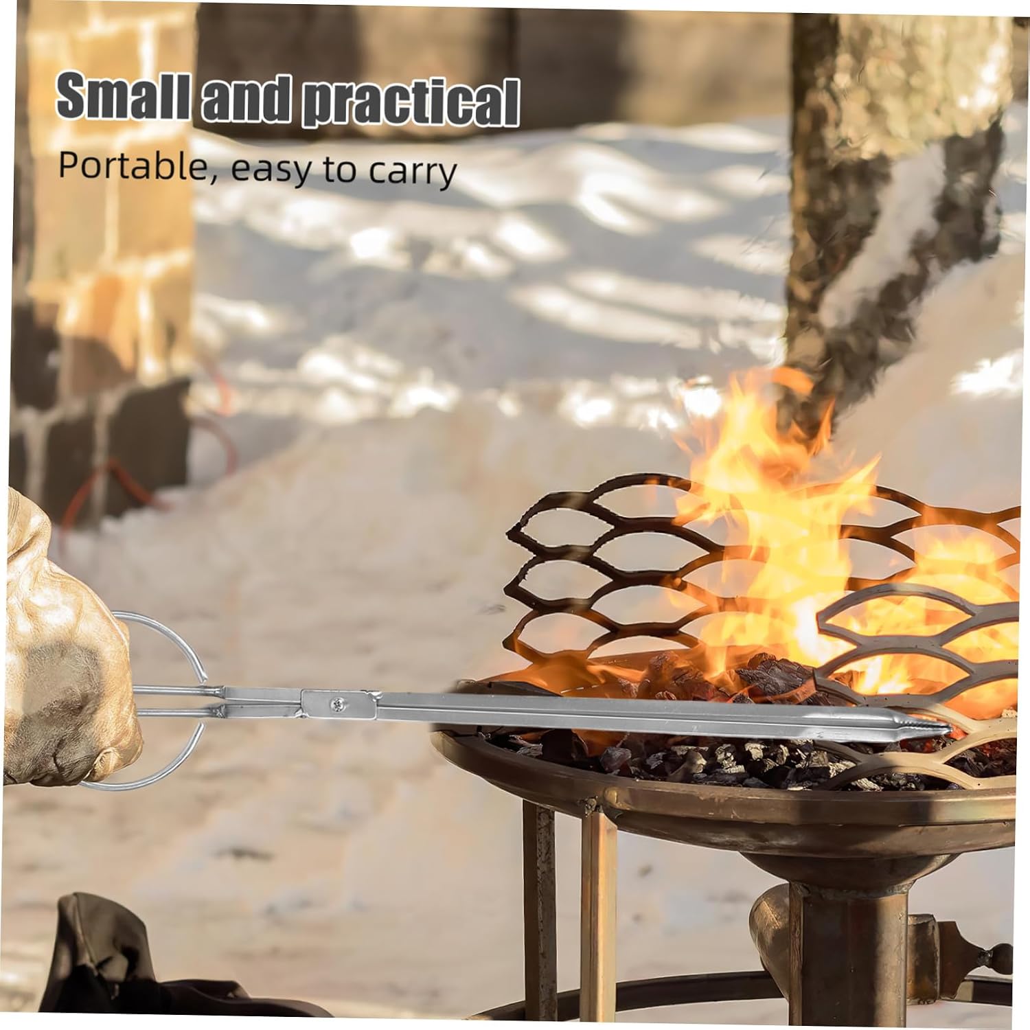 Fireplace Poker and Tongs Stainless Steel for Wood Stove Xmas