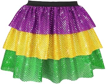 TWINKLEDE Sparkly Tutu Skirt Carnival Costume Festival Dance Skirts Outfit for Women