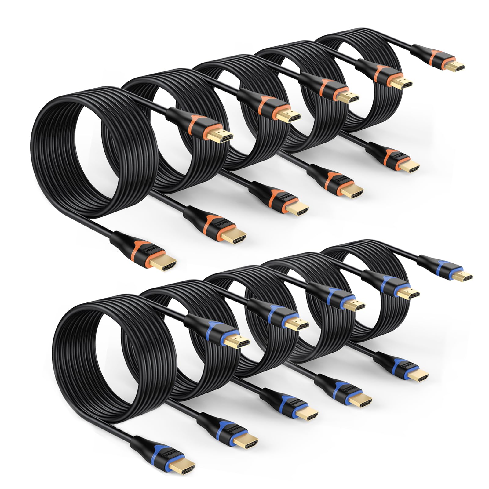 Cable HDMI 4K de 10 pies, paquete de 10 unidades, cable HDMI a HDMI de alta velocidad, cable HDMI 2.0 Ultra HD 4K @60Hz, 2K @144Hz, HDR, 3D, Dolby, HDCP 2.2, ARC para PS5, PS4, HDTV, monitor, Xbox,