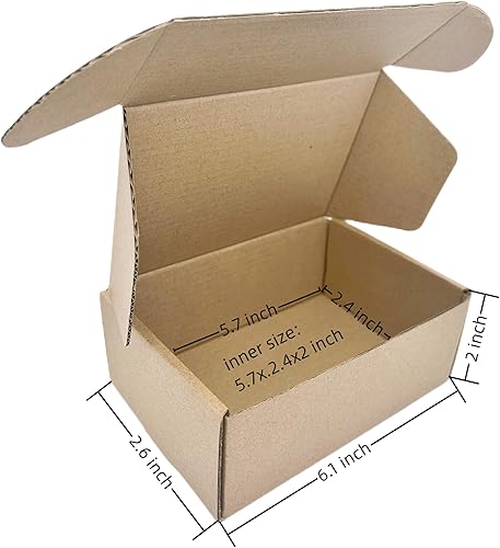 Miniatura 2 de Cajas de envío pequeñas de 6 x 2.6 x 2 pulgadas, paquete de 50 cajas de envío de cartón corrugado, caja de correo móvil para negocios