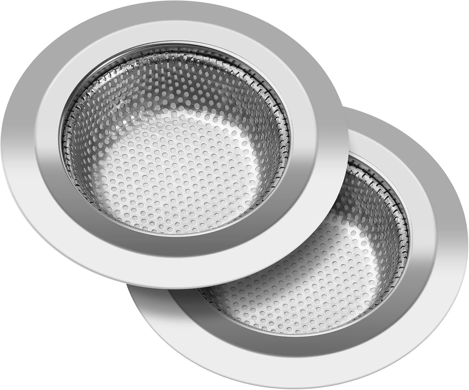 Ohtomber 2PCS Kitchen Sink Strainer - Stainless Steel Sink Drain Strainer, Sink Strainers Basket for Kitchen Sink with Large Wide Rim 4.5 inch, Sink Filter Strainer Food Catcher for Most Kitchen Drain