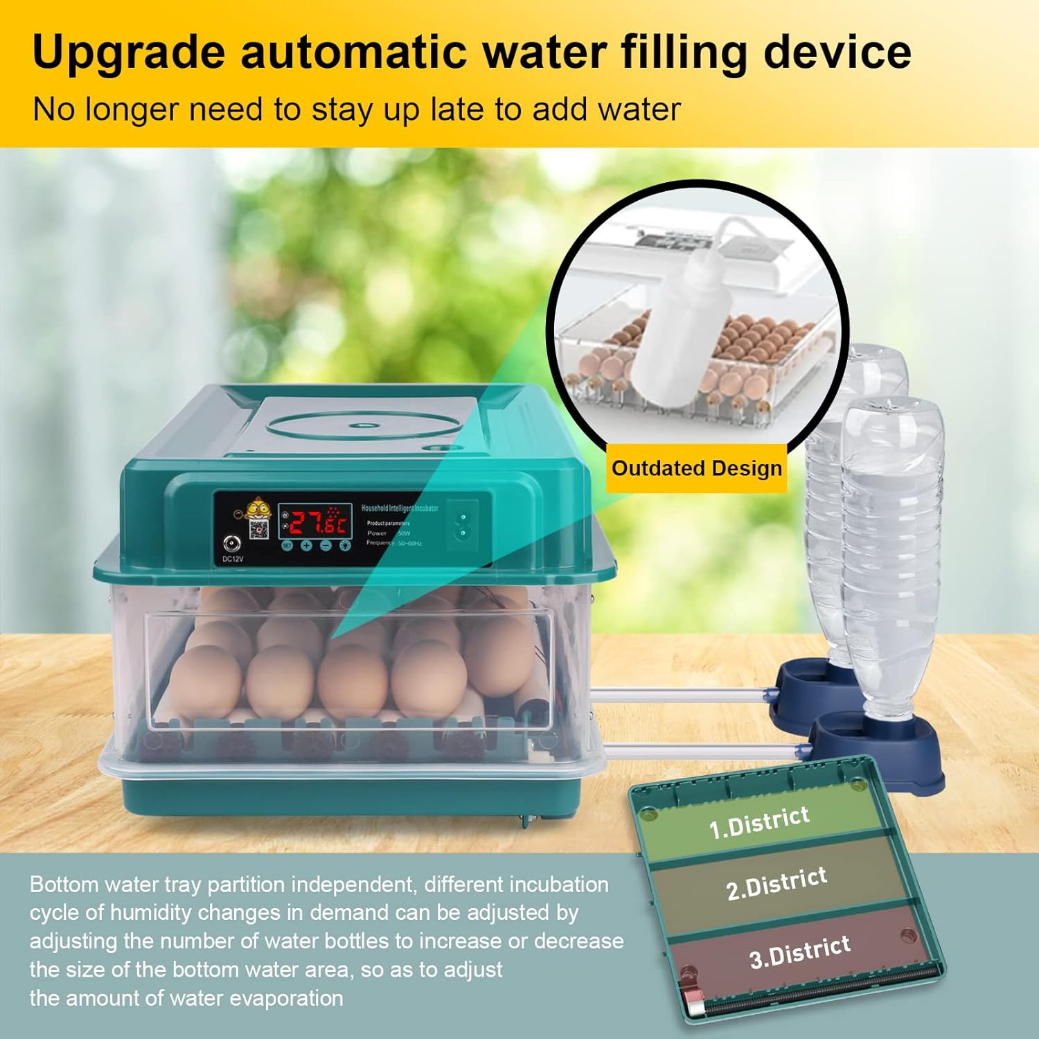 Automatic Intelligent Incubators for Hatching Eggs, Upgrade Automatic Water Adding, with Automatic Temperature Control, 24 Eggs Poultry Hatcher for Chicken, Duck, Quail, Goose Eggs : Industrial & Scientific