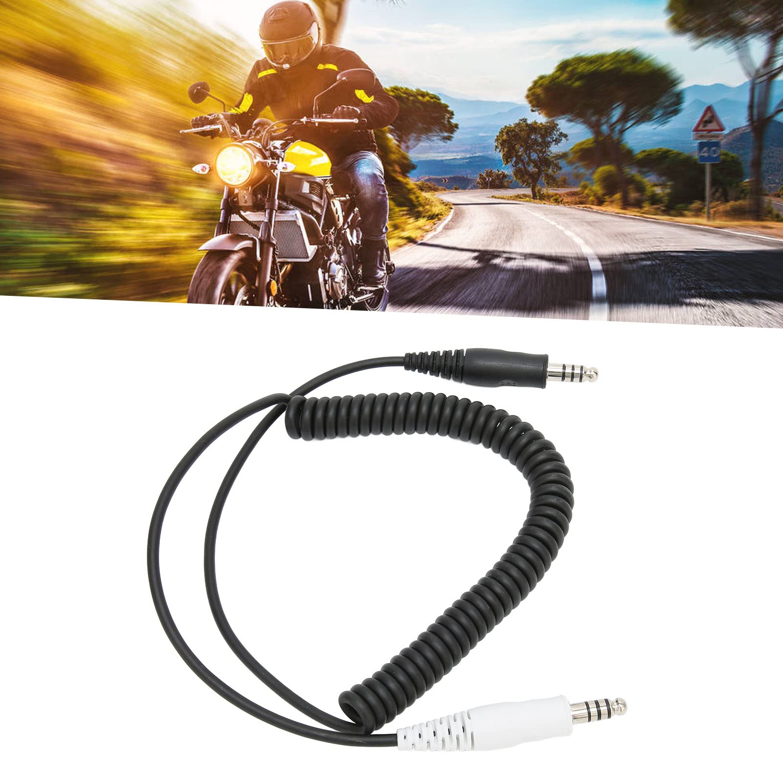 Leapiture Helmet Cord Adapter, Stretch Withstand Coiled Extension Cord Racing Radio Communication Kit Helmet Kit for IMSA Aviation Airplanes