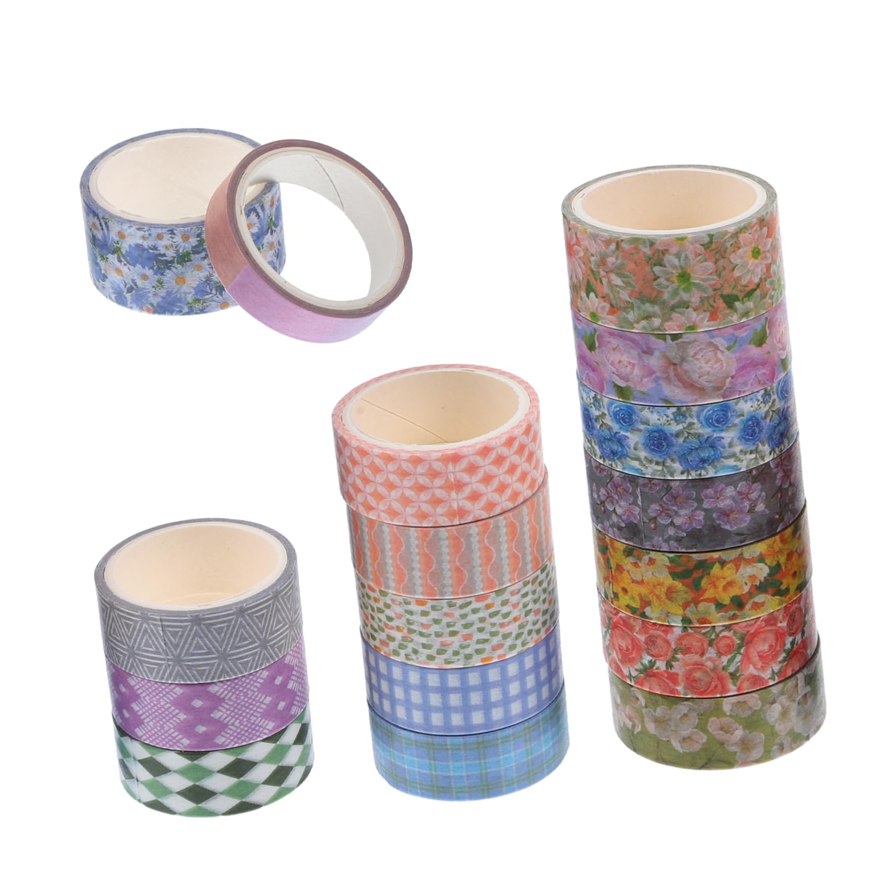 NUOBESTY 51 Nastro Adesivo Decorativo Carta Per Scrapbooking Di Washi Tape Con Motivi Floreali Per Progetti Fai Da Te e Planner
