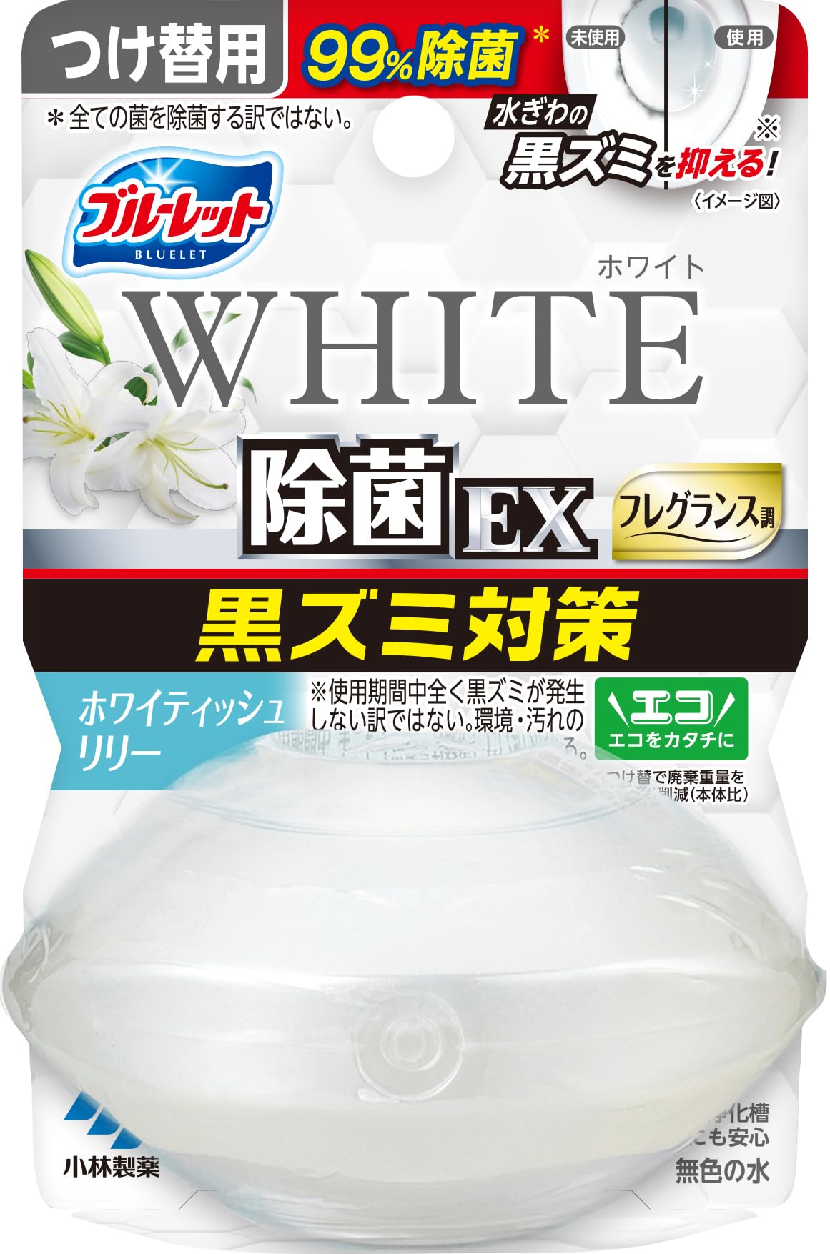 ブル-レット 液体ブルーレットおくだけ除菌EXフレグランス つけ替用 ホワイトホワイティッシュリリー トイレ掃除 トイレ洗剤 トイレ洗浄剤 黒ずみ
