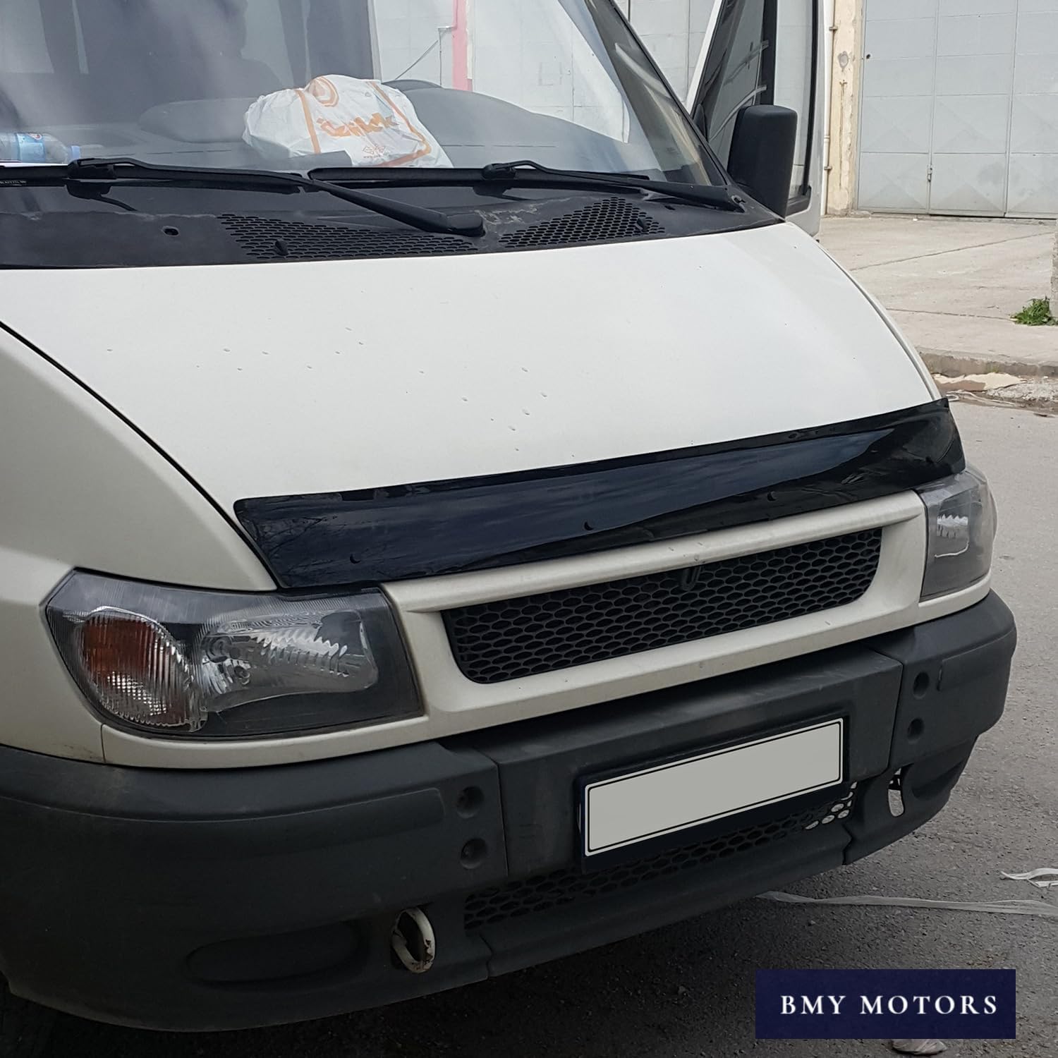 BMY Hood Deflector/Front Bug Shield Compatible for Ford Transit 2002-2006 Hood Guard Bonnet Protector | Particles & Bug | Car Accessories