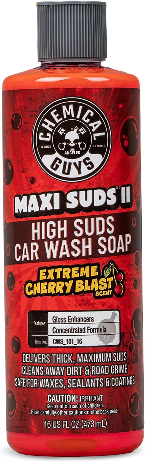 Maxi-Suds II Foaming Car Wash Soap (Works with Foam Cannons, Foam Guns or Bucket Washes) Safe for Cars, Trucks, Motorcycles, RVs & More, 473 ml, Cherry Scent
