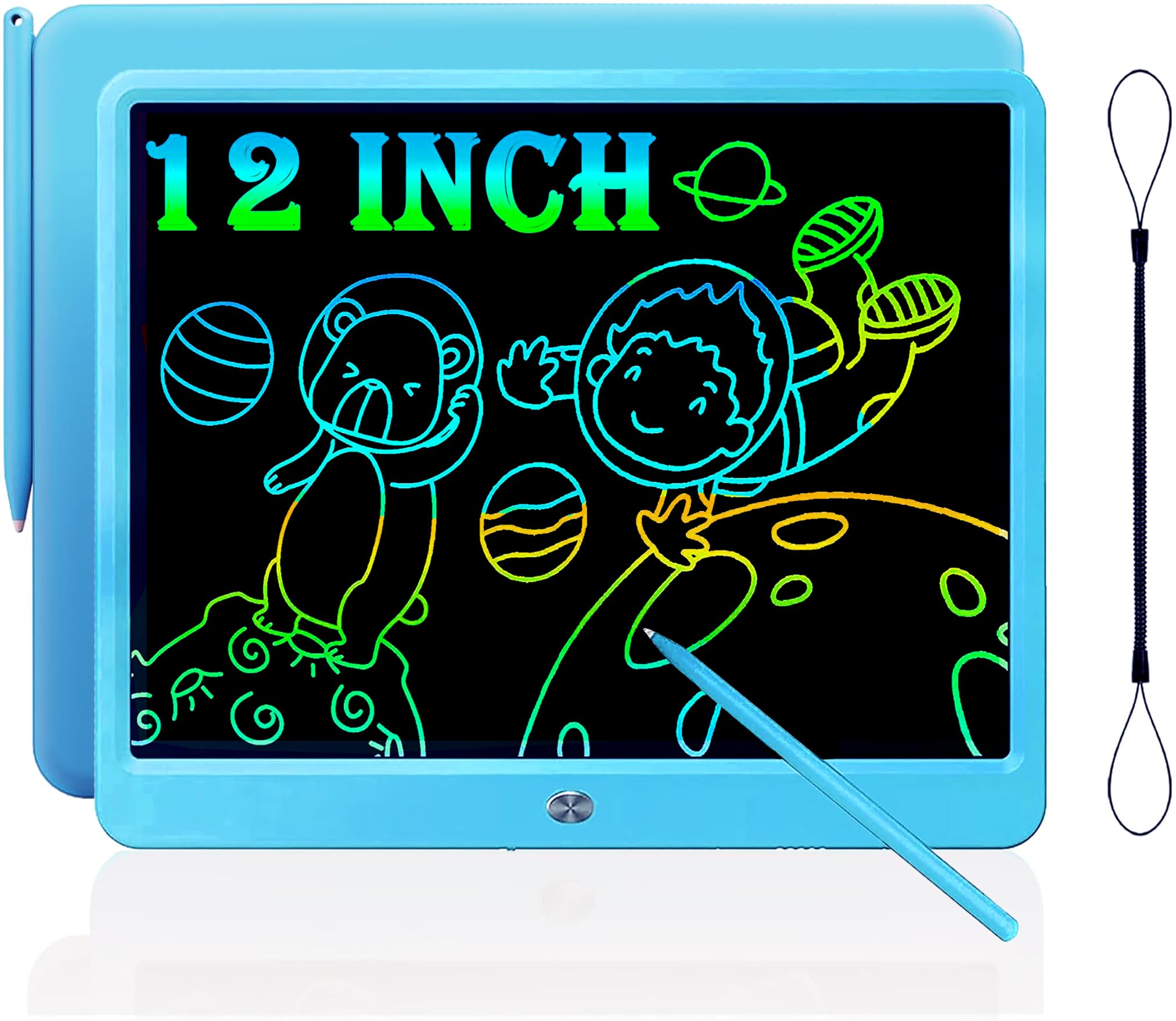Deecam Tableta de Escritura LCD 12 Pulgadas, Azul LCD Writing Tablet, Portatil Tablero de Dibujo Electrónico, con Bloqueo de Pantalla Borrable, para Dibujo Infantil, Hogar y Bloc de Notas
