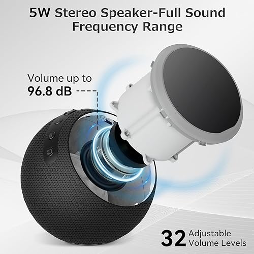 Miniatura 6 de Reloj despertador con ruido blanco máquina de sonido blanco con 30 sonidos relajantes, 10 sonidos suaves de despertador, 32 volúmenes ajustables y