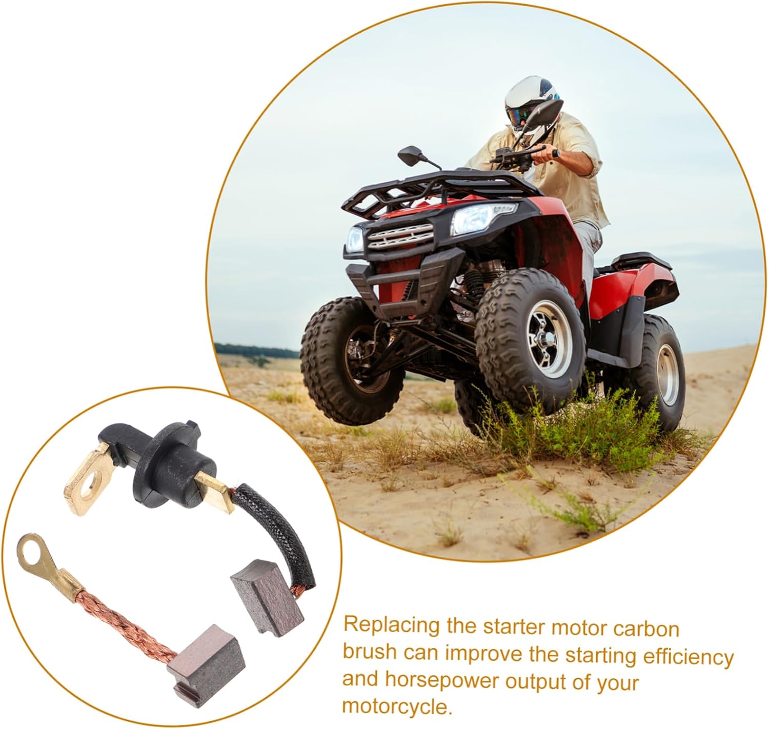 Ciieeo 2pcs Starter Motor Carbon Brush Replacement Brush Kit for Motorcycles Scooters Atvs