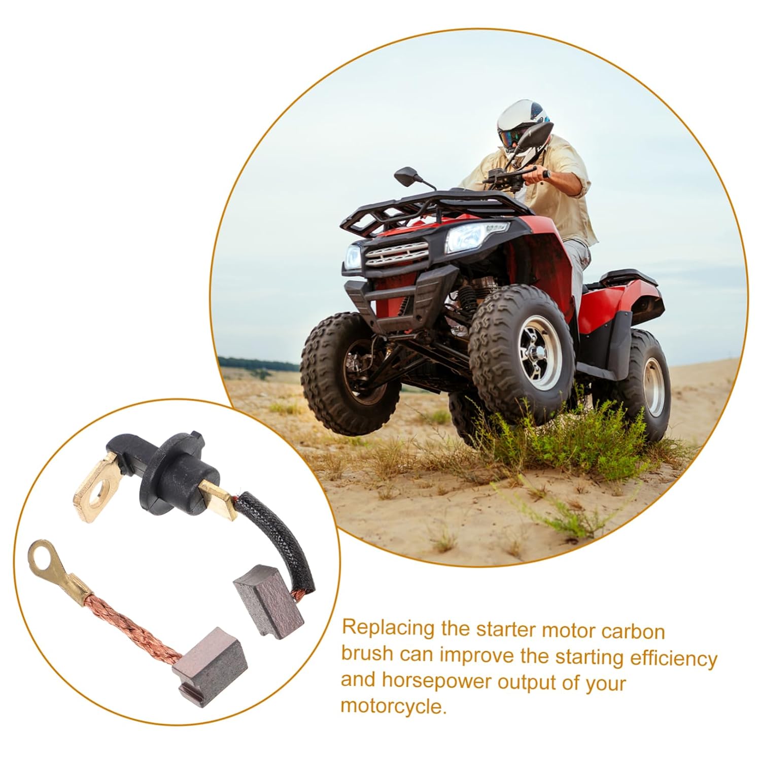 2pcs Starter Motor Carbon Brush Replacement for Motorcycles Scooters Electric Motor Brush Kit