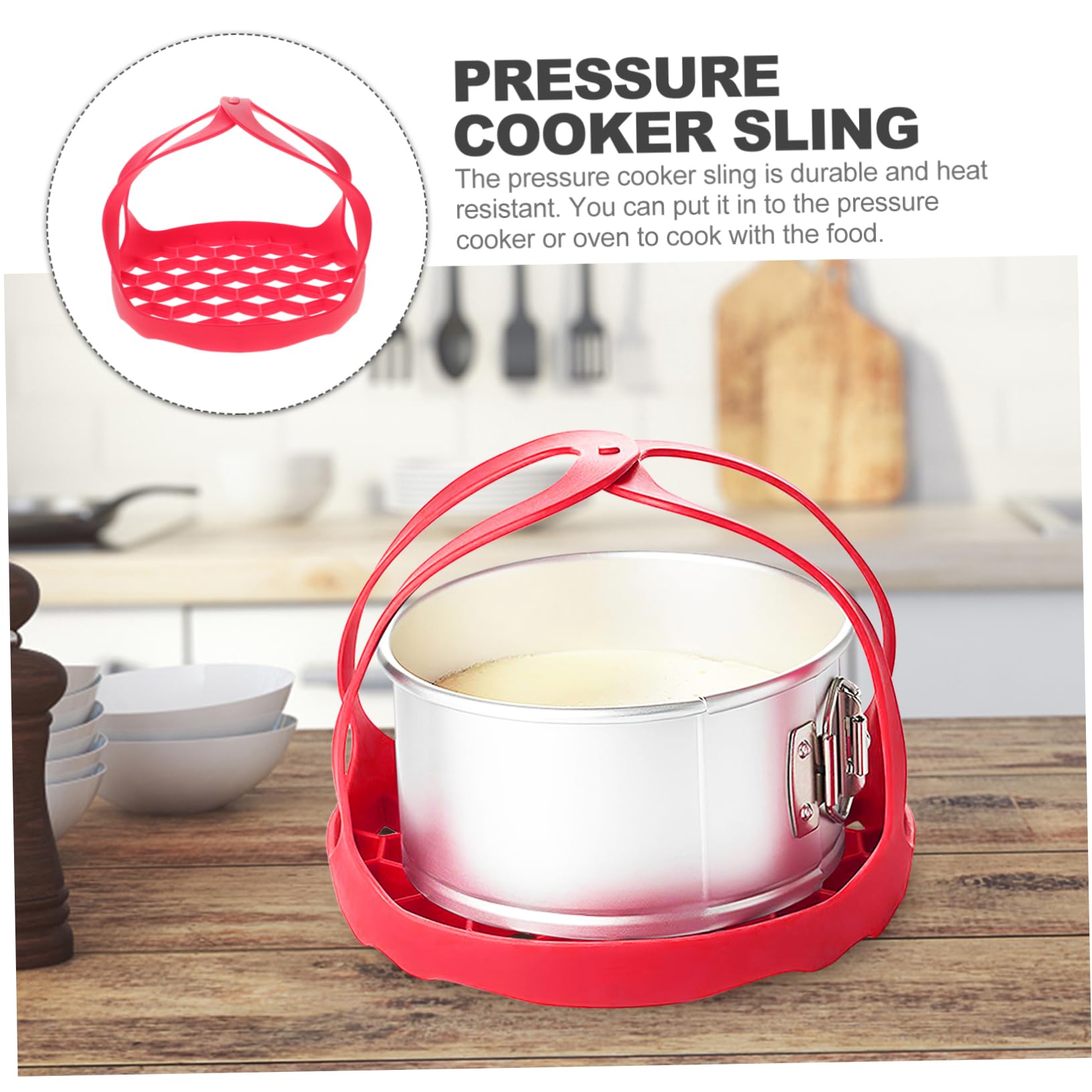 NAMOARLY Pressure Cooker Sling Silicone Lifter with Handles Heat Resistant Steamer Rack for Easy Lifting of Bowls and Grade Silicone Bakeware Accessory for Electric Pressure Cookers