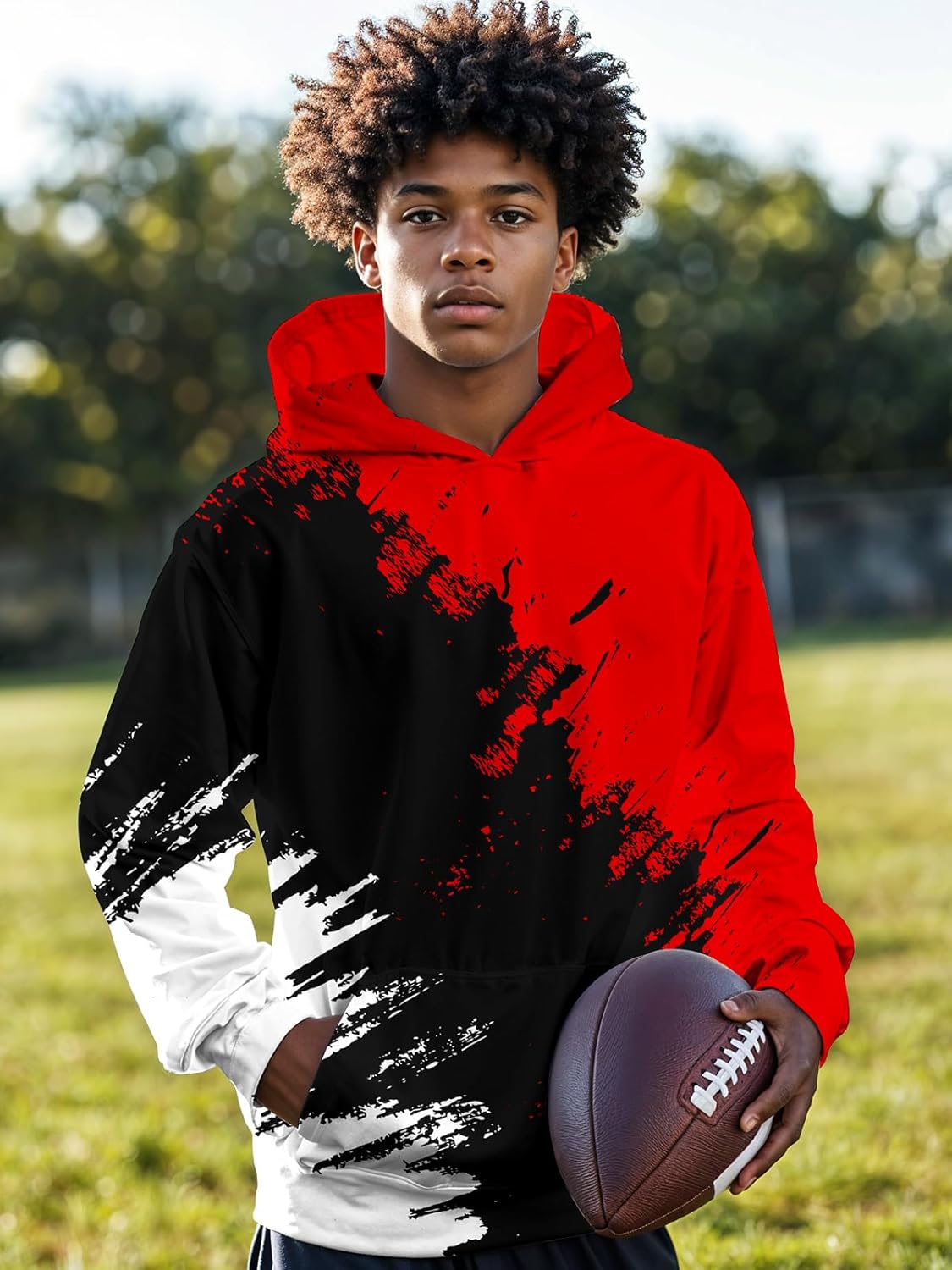 wangstar Graphic Hoodies for Boys Sweatshirts Baseball Gifts for Teen Boys Fashion Hoodies Size 14-16 Cool Football Stuff - Image 3