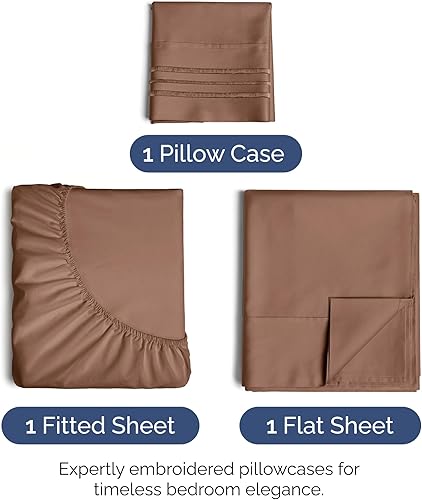 Vista 1483 de Juego de sábanas de 4 piezas tamaño king, extrasuaves, transpirables y refrescantes con esquinas profundas, sábanas de fácil ajuste y sin arrugas