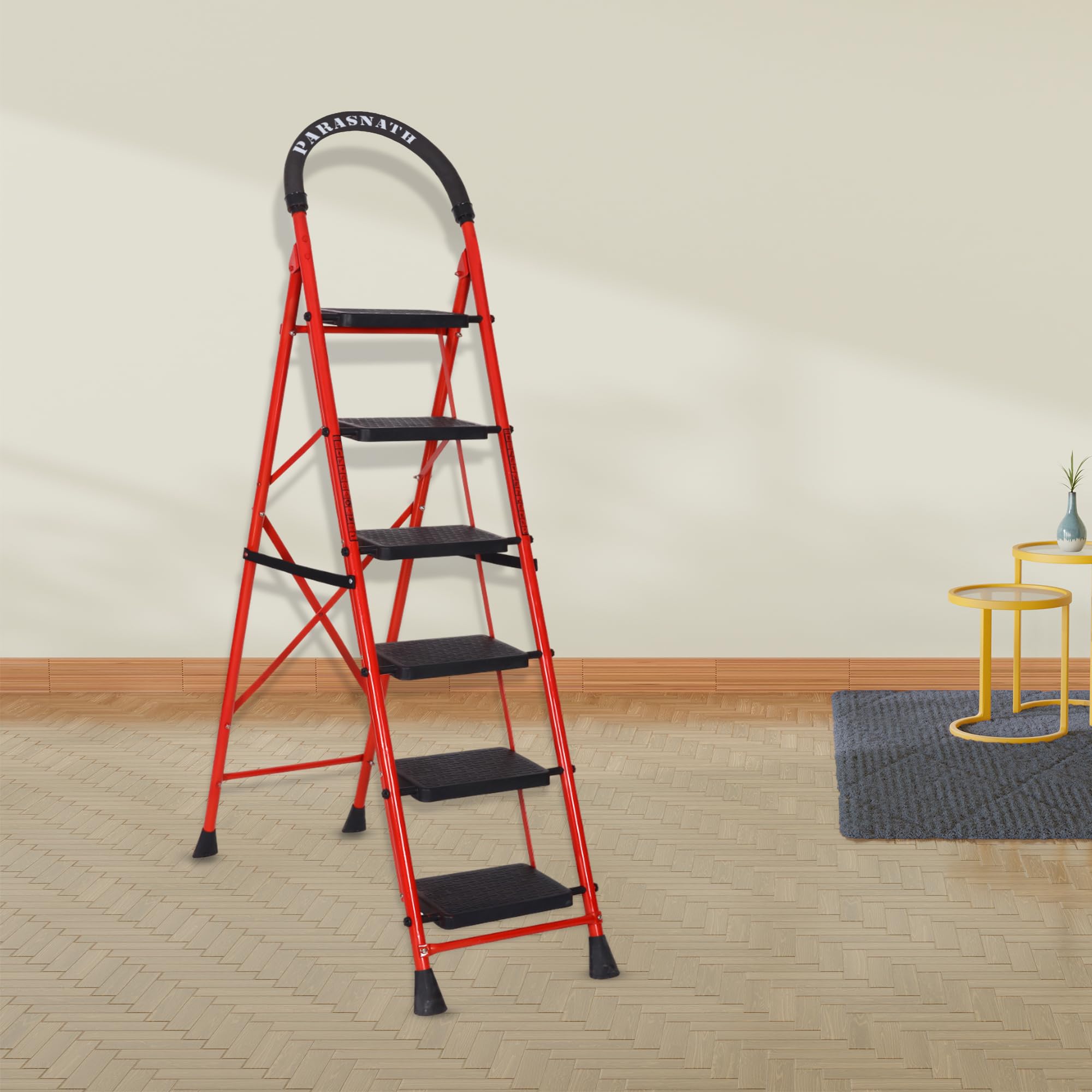 Parasnath 7-Step GoUp Steel Ladder Grey | Foldable Lightweight Step Ladder with Anti-Skid Plastic Steps | Durable and Safe | 6-Year Manufacturer Warranty | Made in India — Amazon image 13