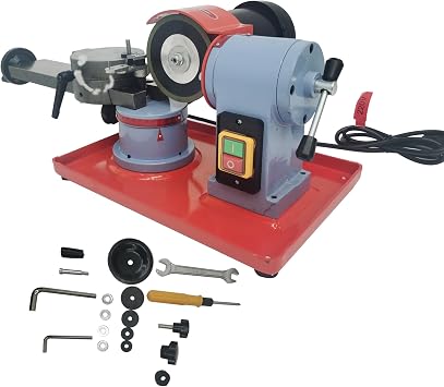 Saw Blade Grinding Machine with 4.92" Grinding Wheel Saw Blade Grinding Sharpening Machine Circular Saw Blade Sharpener Grinder Alloy Saw Blade Sharpener Machine Adjustable Motor Angle 220V