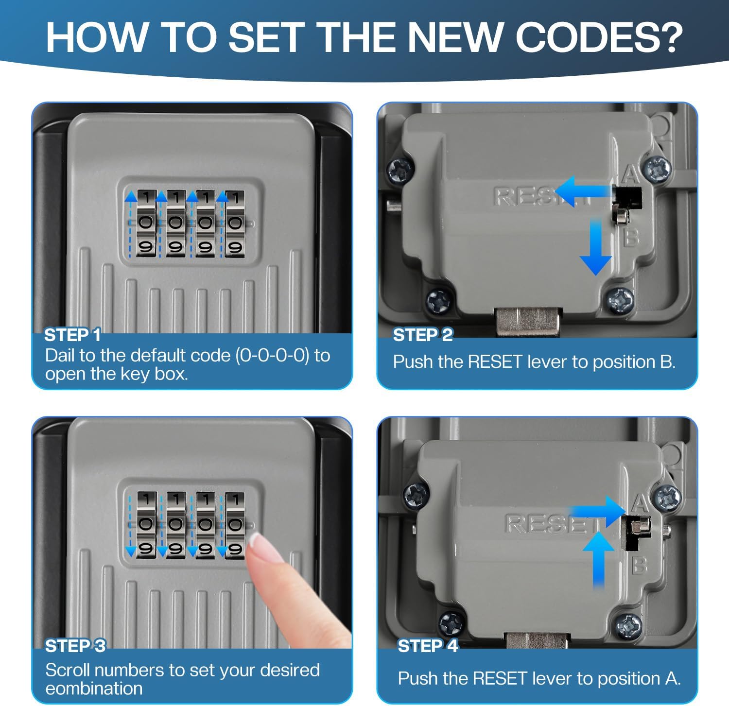 Portable Combination Lock keybox, Wall Mount,For House Keys Key Hiders to Hide a Key Outside,Waterproof Key Safe Storage Lock Box
