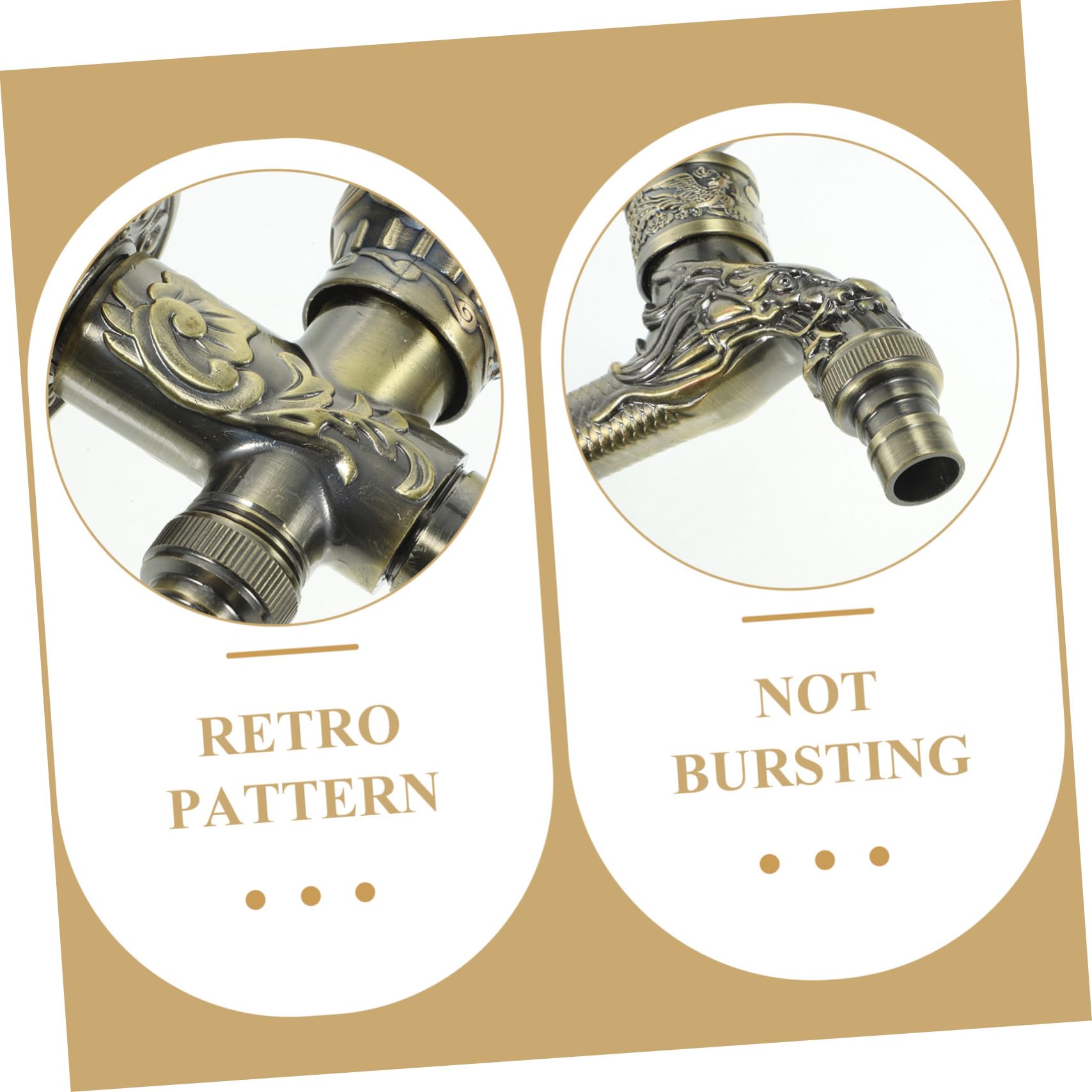 Rubinetto Vintage Doppia Uscita in Lega di Zinco per Lavanderia e Cucina, Rubinetto da Parete Anticato per Lavatrice e Uso Esterno, Accessorio Funzionale per Stile Casuale