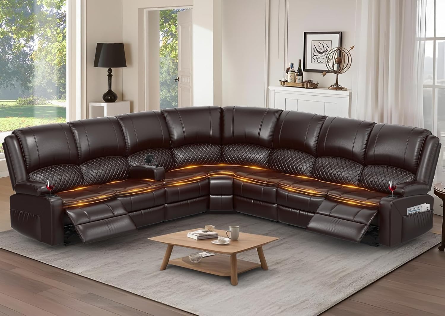 Yolsali 7 Seat Reclining Sectional Sofa