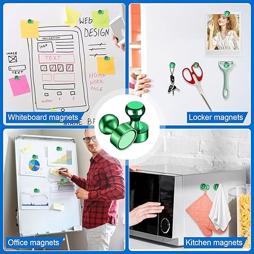 Miniatura 165 de Imanes para refrigerador, 20 unidades, imanes tipo chincheta de metal, dorados, ideales para pizarras blancas, oficinas, aulas o mapas