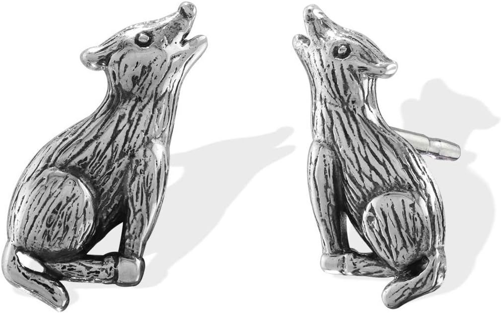 Boma Jewelry Sterling Silver Howling Wolf Stud Earrings - Image 2