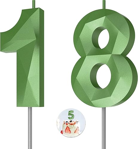 Miniatura 97 de Velas de cumpleaños con número (4 velas rojas) 3D con forma de diamante número Happy Birthday Cake Velas para fiesta de cumpleaños, boda, decoración