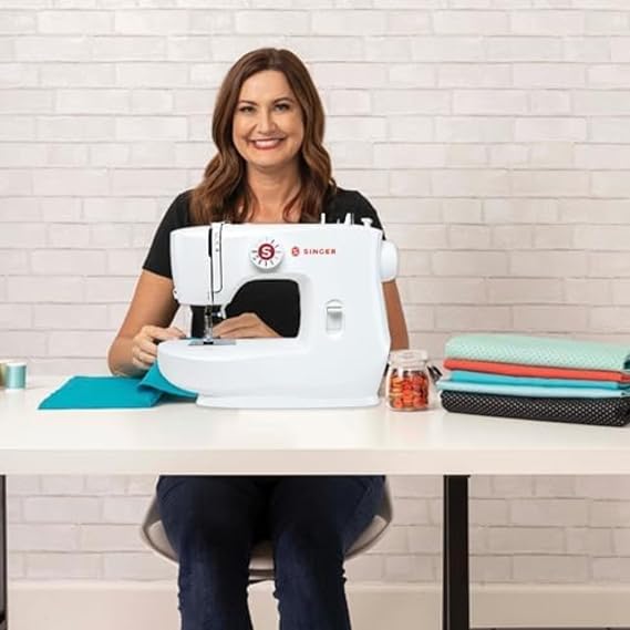 SINGER MX60 Lightweight & Portable Sewing Machine with Accessory Kit & Foot Pedal | 6 Built-In Stitches Deliver 57 Stitch Applications | LED Light & 4-Step Buttonhole | Great for Crafts & Mending | 57 Stitch Applications, 4-Step Buttonhole, LED Light, Front-Loading Class 15 Bobbin, Heavy-Duty Metal Frame, 5.6 Sewing Space