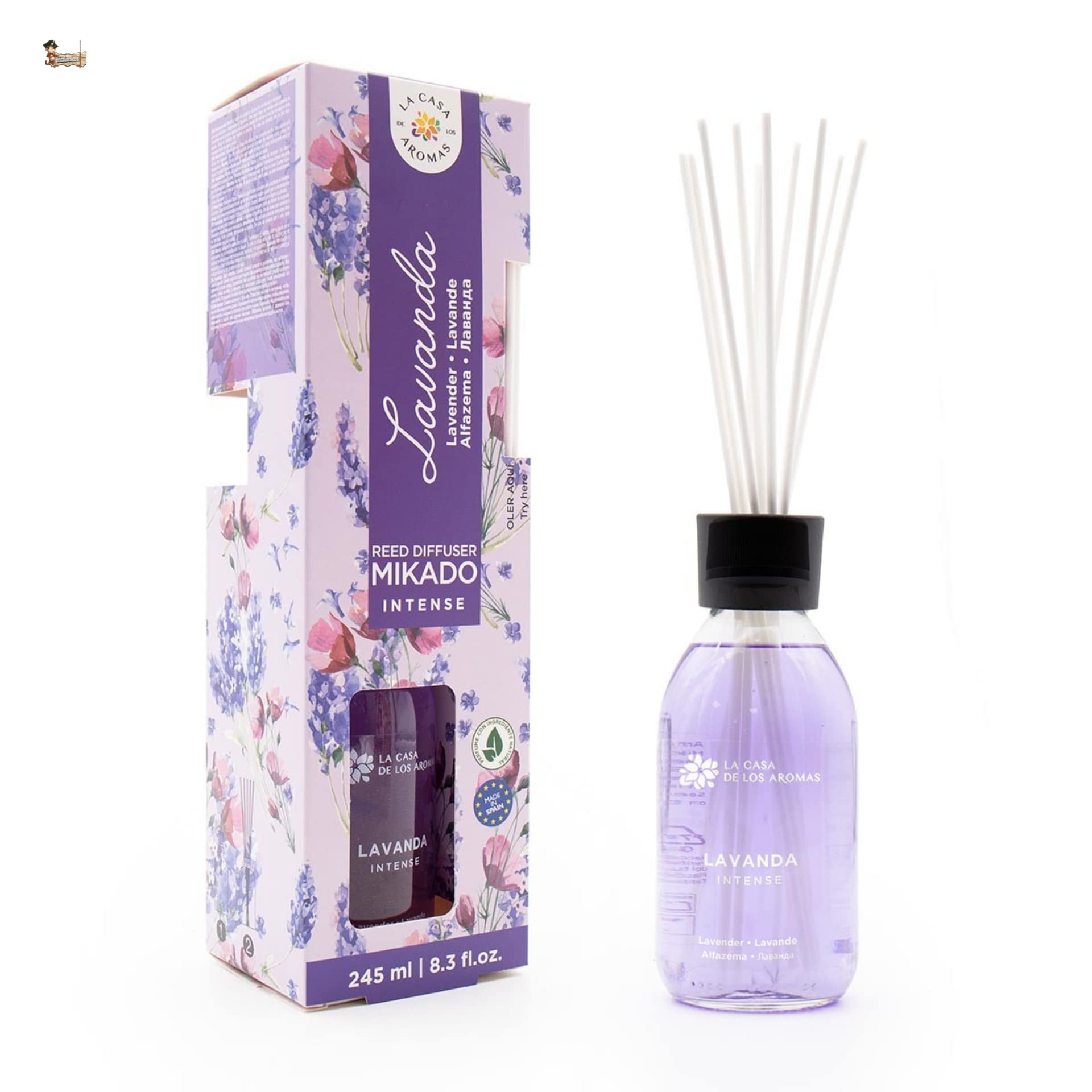 BricoLoco.com. Lufterfrischer, intensiver Lavendel, bequemer und sicherer als Kerzen, Lufterfrischer für Zuhause, Zimmer, Mikado (6)