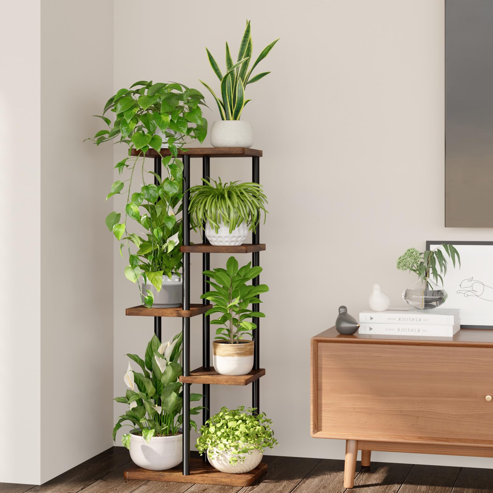 Bamworld フラワースタンド 植物育成ライト付き フラワースタンド 室内 