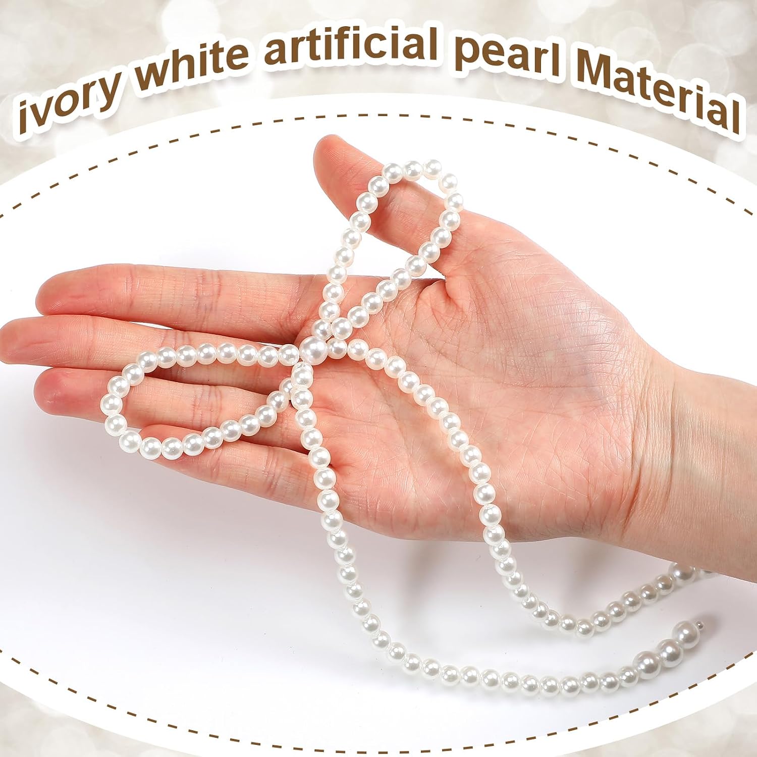 Riceshoot 6 Pcs Pearl Bow for Wine Glass Pearl Decorations for Party Bow Candlestick Holder Decoration 7 x 4.3 Inch Champagne Glass Decor Bridal Shower Wedding Anniversary Bachelorette Gift