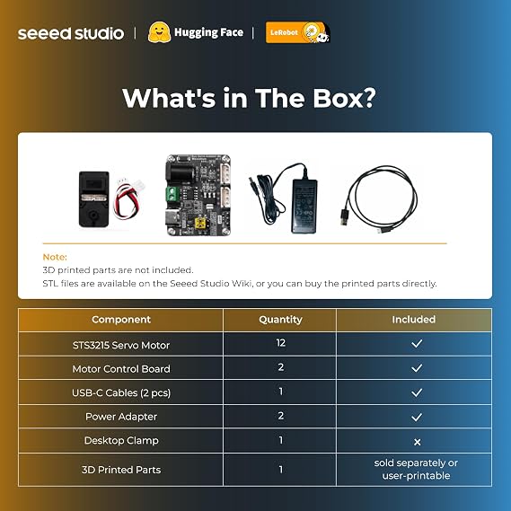 AI Robotic Arm Kit with Servo Motors LeRobot SO-ARM101 Pro Low-Cost (Without 3D Printed Parts) | 6-DOF, Open-Source, Compatible with NVIDIA Jetson