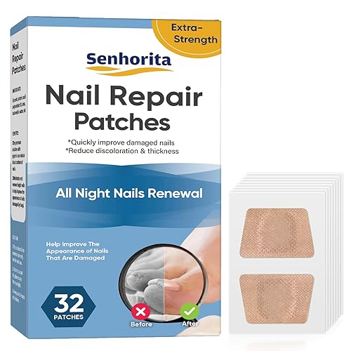 Tratamiento de uñas de los pies, 32 parches de reparación de uñas, tratamiento de uñas de los pies, extra fuerte para restaurar la apariencia de