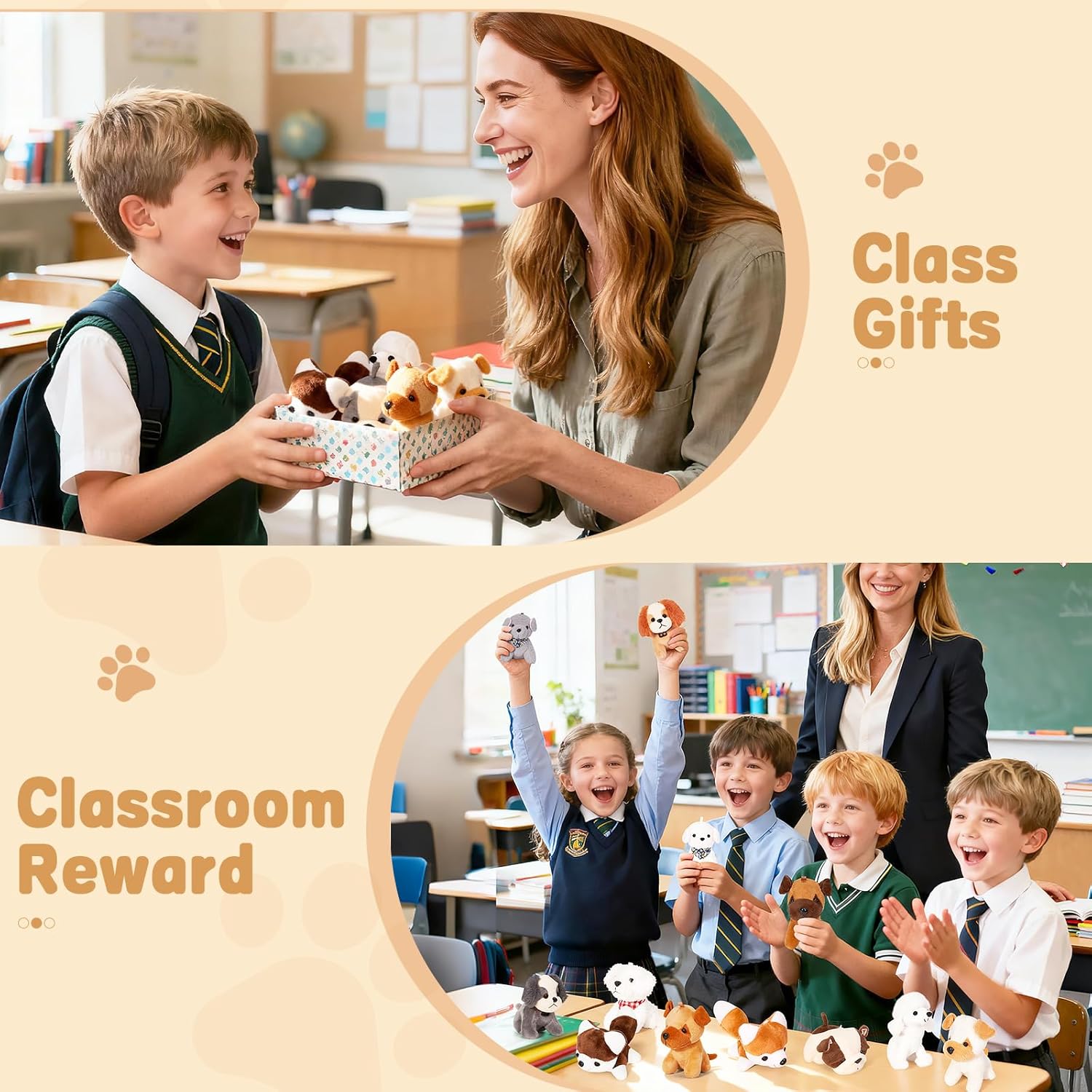 Niceup 24PCS Adopt a Puppy Party Favors Kids Mini Plush Dog Non-candy Easter Basket Stuffers Bulk Stuffed Animals Dog Paw Adoption Pet Doll Toys Birthday Party Goodie Bag Fillers Classroom Reward Gift - Image 7