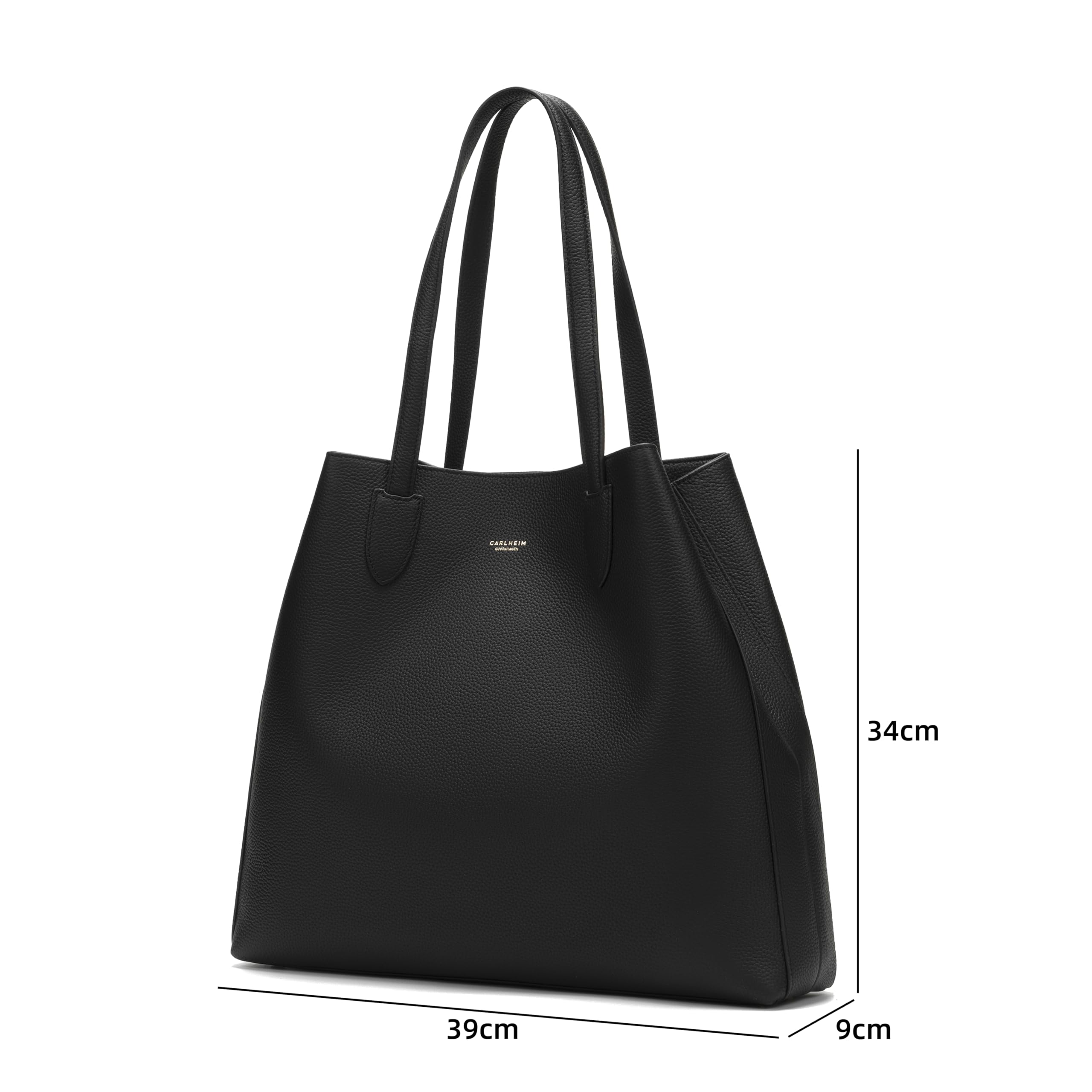 Carlheim, Gotland Genuine Leather collection, Evelyn Genuine Leather Handbag (Black)