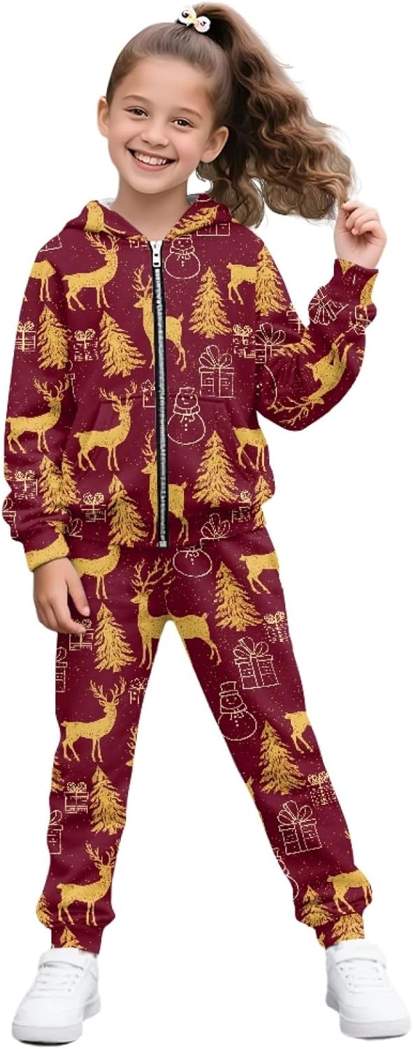 HUIACONG Children Sweatsuits for Girls Long Sleeve Sweat Suit for Boys Sweat Set