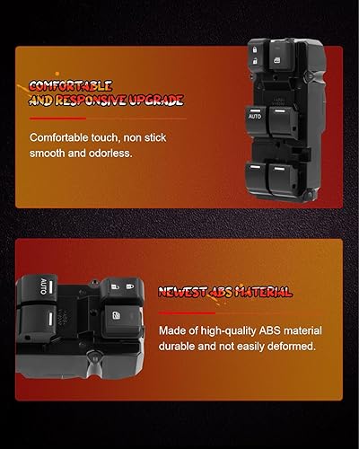 Miniatura 4 de CCIYU Interruptor de elevalunas eléctrico delantero izquierdo del lado del conductor compatible para Civic 2012 2013  Reemplaza 35750TR0A21