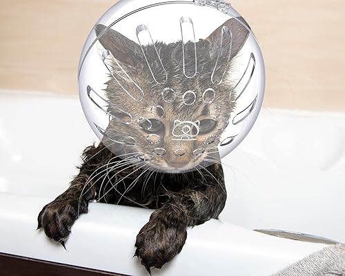 Miniatura 5 de Bozal de gato para aseo, capucha ajustable con fundas para patas, bozales transpirables antimordeduras, botas antiarañazos, botas de silicona para