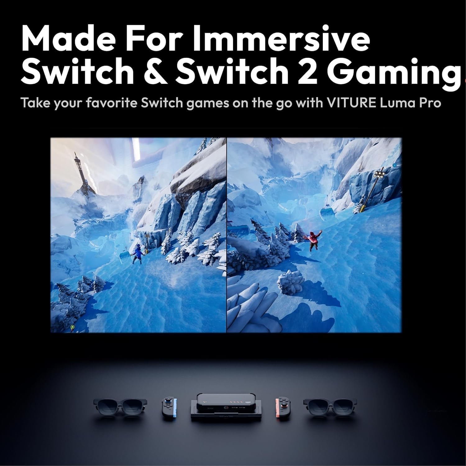 VITURE Luma Xr-Brille & Pro Mobile Dock, Erstes Immersives Xr FÜR Switch 2, Co-Op Streaming, Laden Beim Spielen, Kompatibel Mit Switch, Handhelds, Fire Tv, Neckband, Hdmi/USB-C